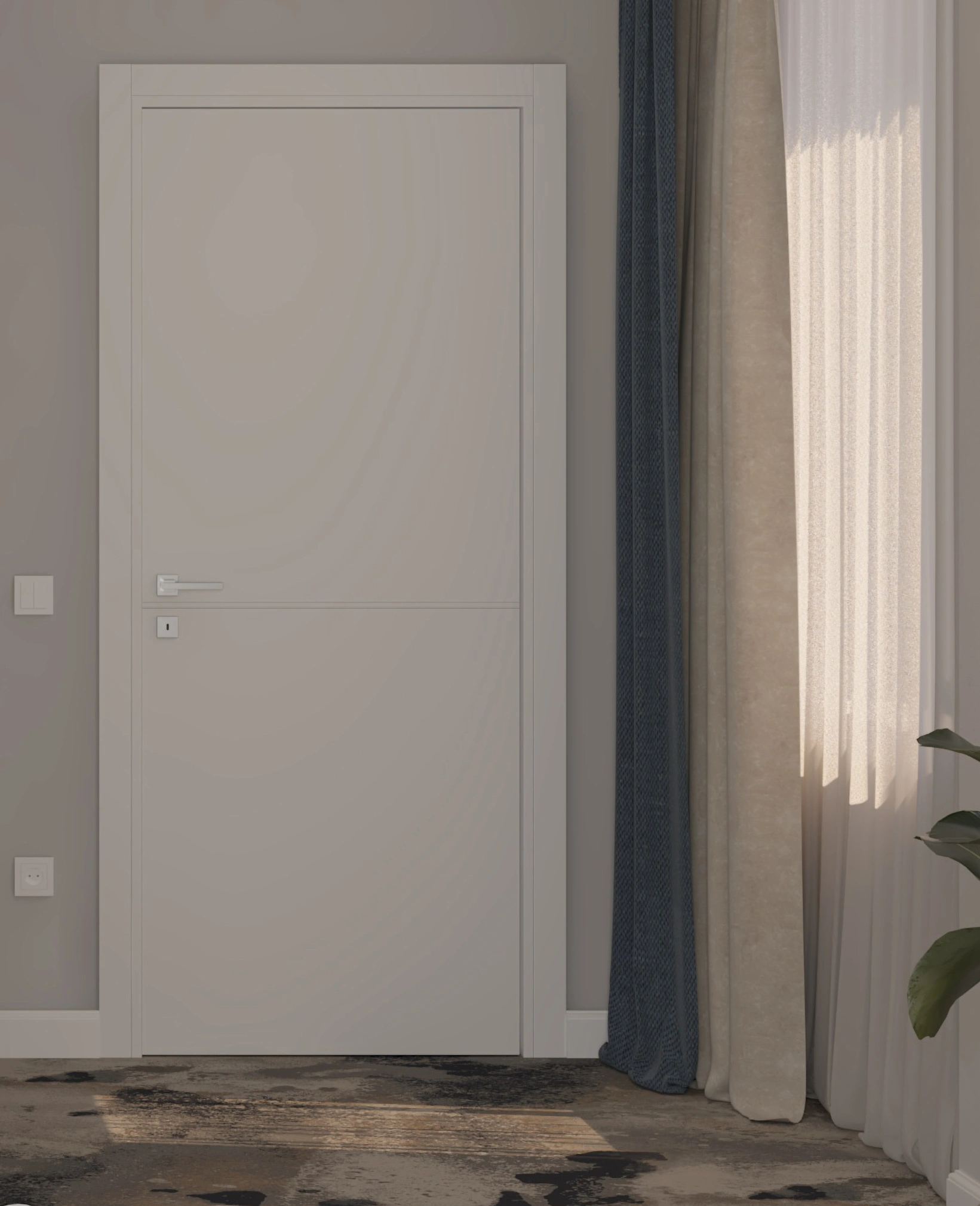 Usa de interior Sara Plus, model modern 1-o, finisaj alb