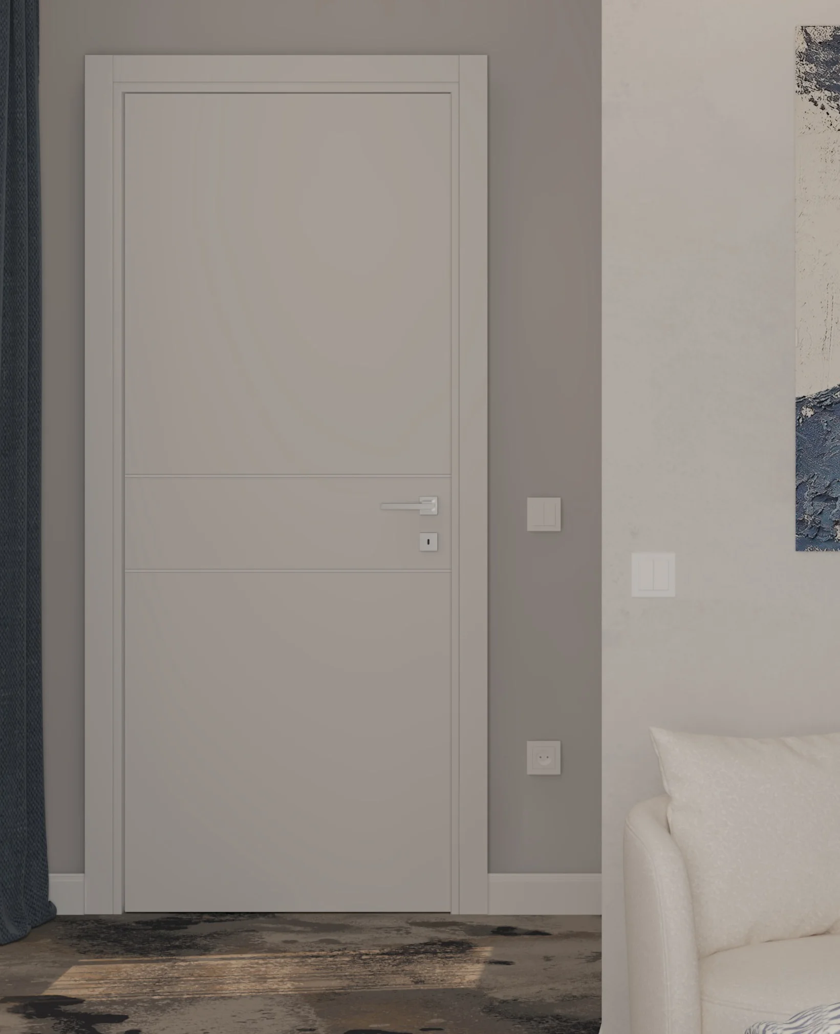 Usa de interior Sara Plus, model modern 2-o, finisaj alb